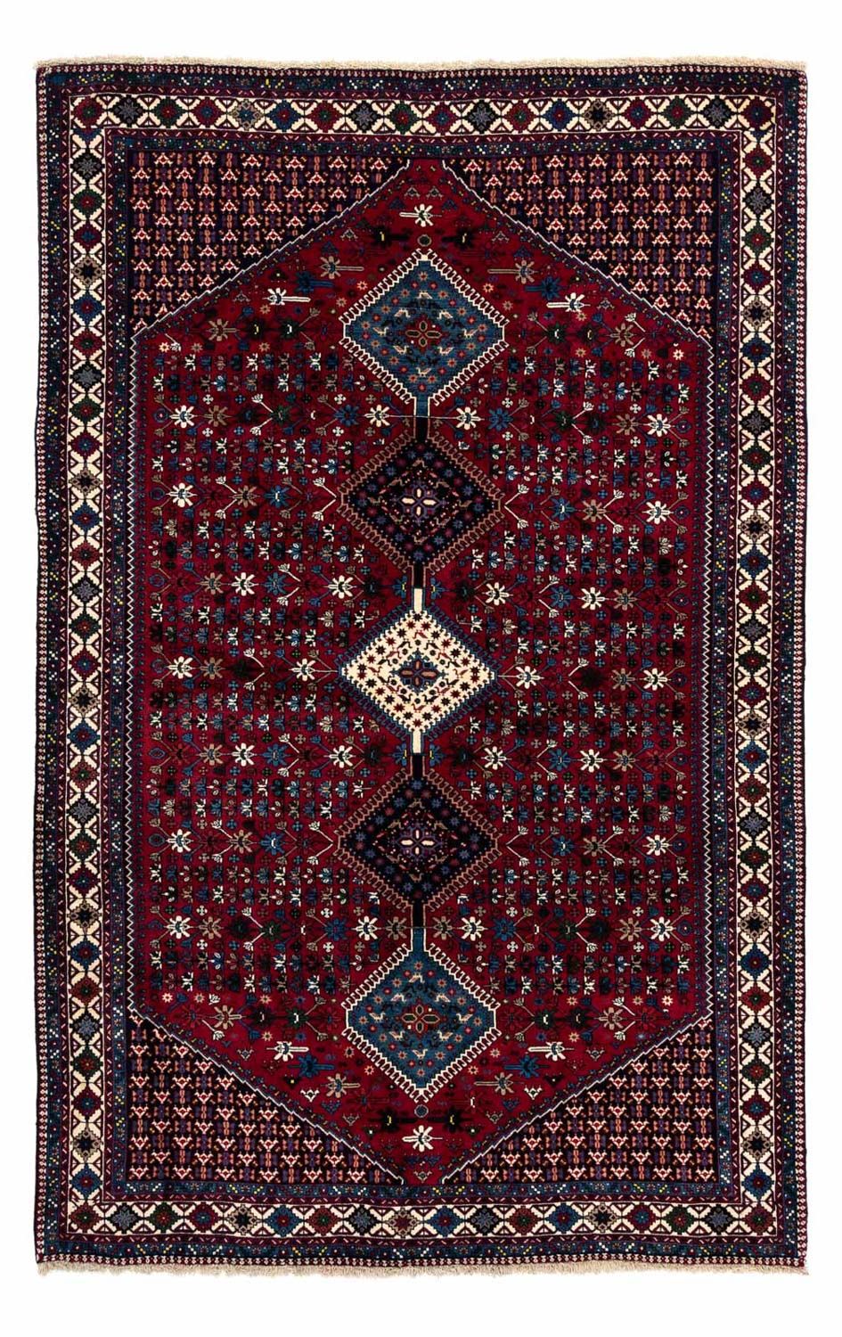 Persisk tæppe - Nomadisk - 296 x 200 cm - mørkerød