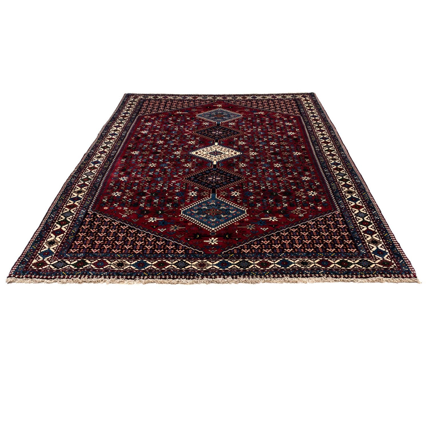 Persisk tæppe - Nomadisk - 296 x 200 cm - mørkerød