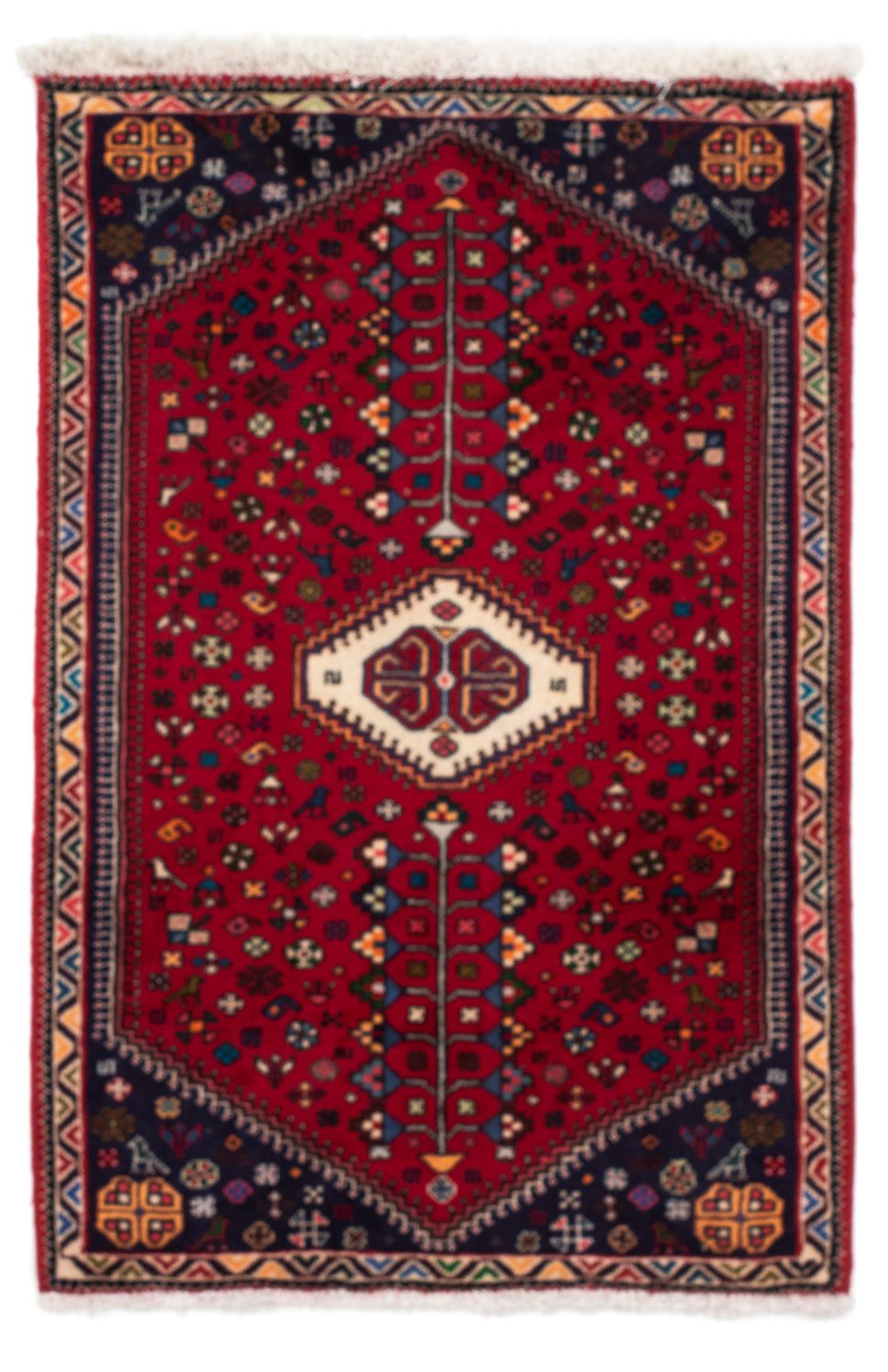 Persisk tæppe - Nomadisk - 114 x 77 cm - mørkerød