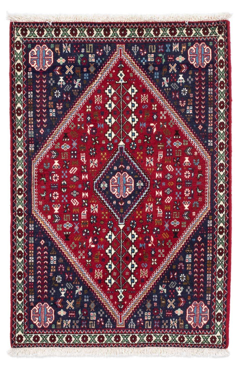 Persisk tæppe - Nomadisk - 124 x 77 cm - mørkerød