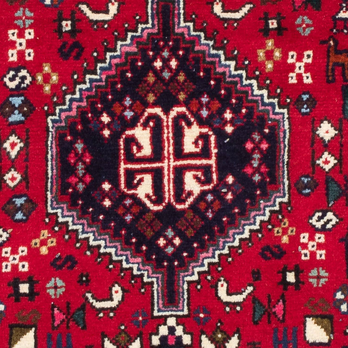 Persisk tæppe - Nomadisk - 122 x 78 cm - mørkerød