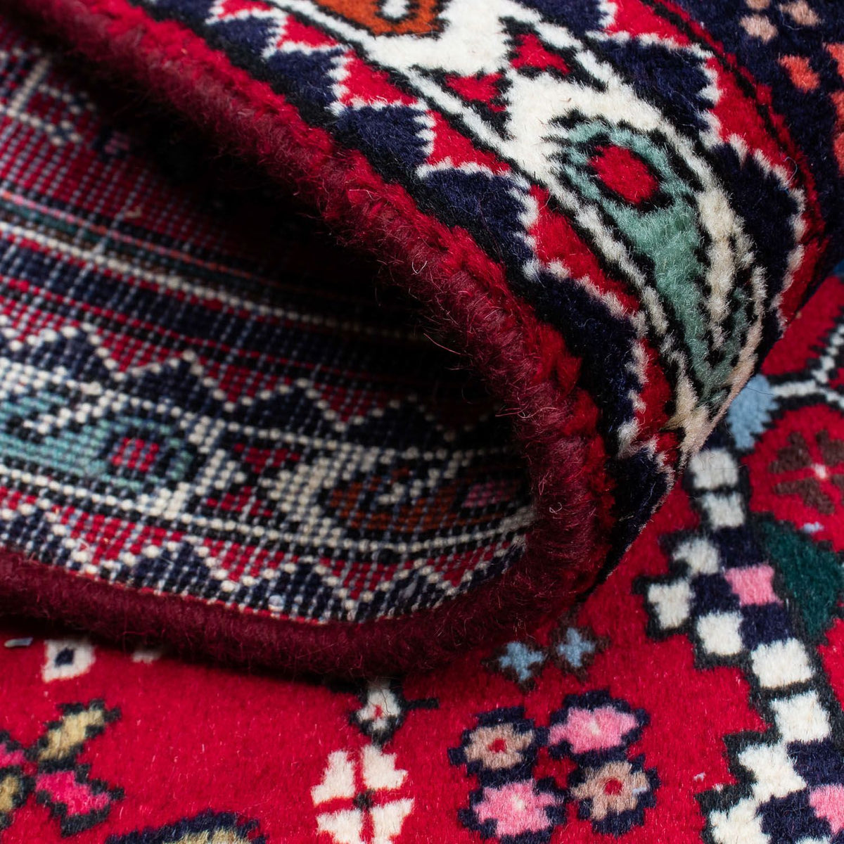 Persisk tæppe - Nomadisk - 122 x 78 cm - mørkerød