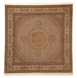 Persisk tæppe - Tabriz firkantet  - 208 x 204 cm - lys brun