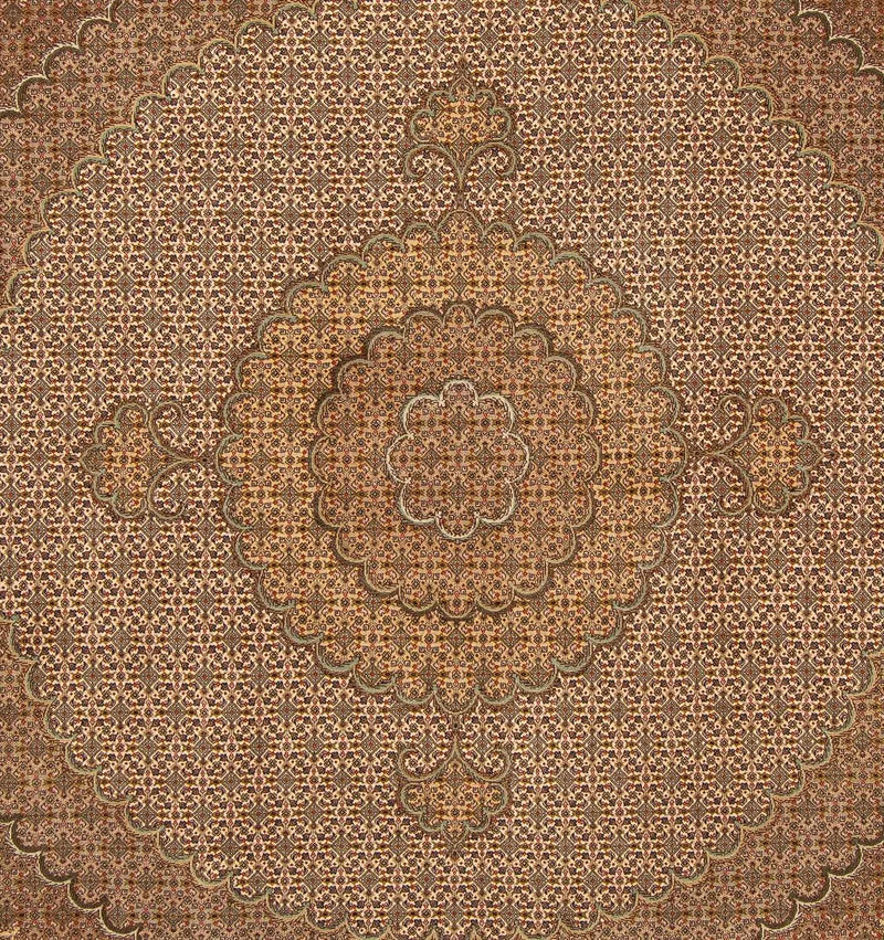 Persisk tæppe - Tabriz firkantet  - 208 x 204 cm - lys brun