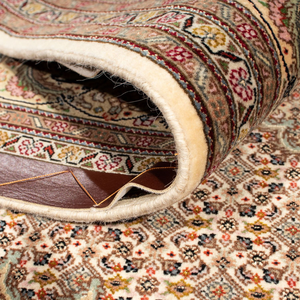 Persisk tæppe - Tabriz firkantet  - 208 x 204 cm - lys brun