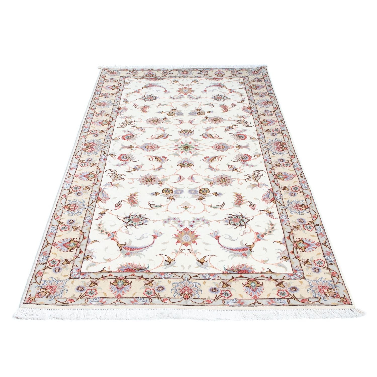 Løber Persisk tæppe - Tabriz - Royal - 196 x 100 cm - beige