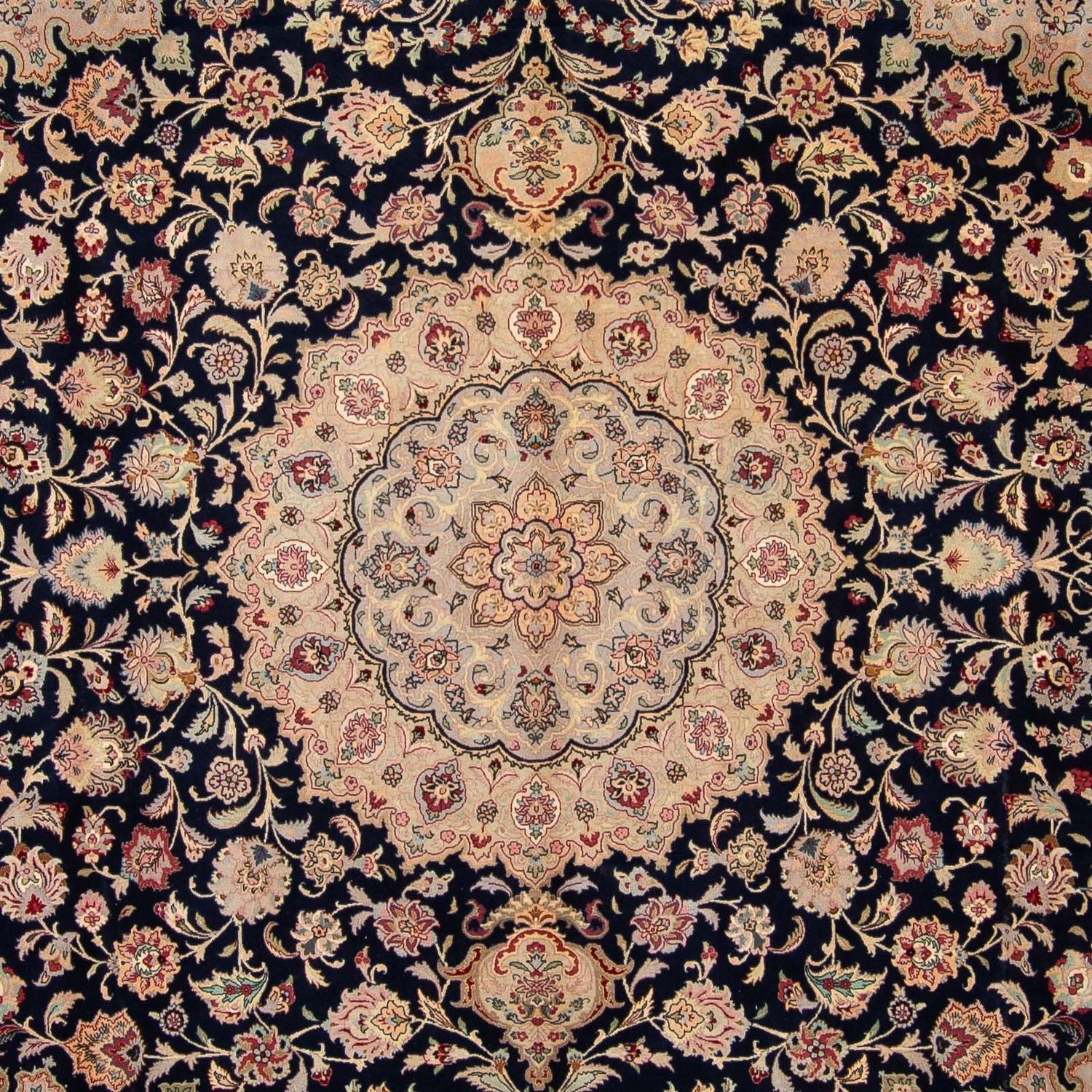 Persisk tæppe - Tabriz - Royal - 338 x 300 cm - mørkeblå
