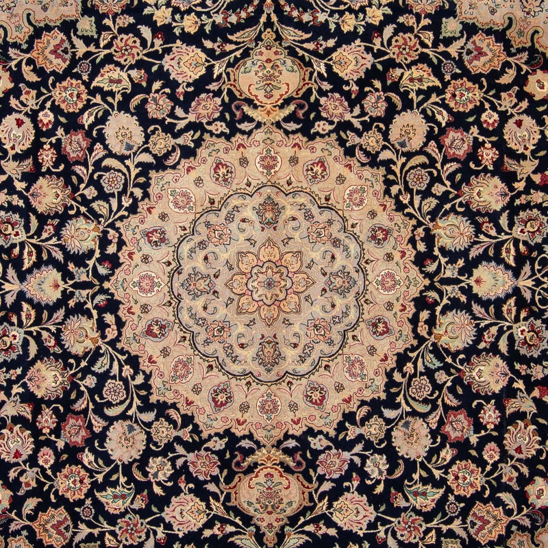 Persisk tæppe - Tabriz - Royal - 338 x 300 cm - mørkeblå
