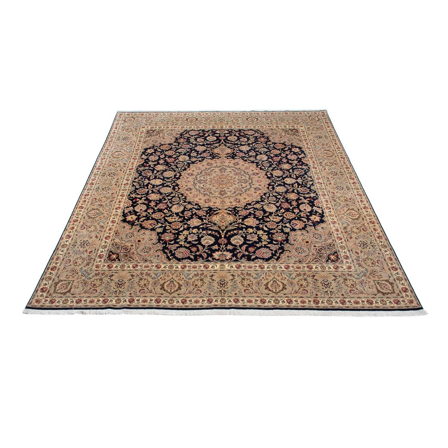 Persisk tæppe - Tabriz - Royal - 338 x 300 cm - mørkeblå