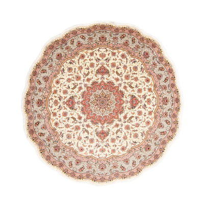 Persisk tæppe - Tabriz - Royal rundt  - 250 x 250 cm - beige
