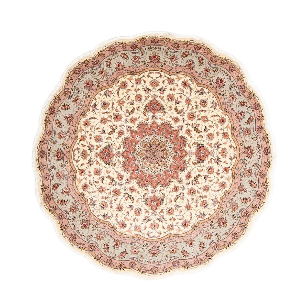 Persisk tæppe - Tabriz - Royal rundt  - 250 x 250 cm - beige