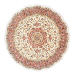 Persisk tæppe - Tabriz - Royal rundt  - 194 x 194 cm - beige