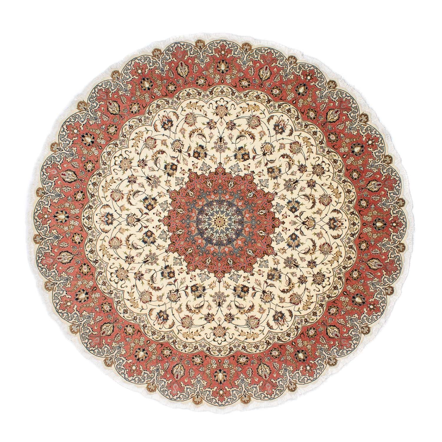 Persisk tæppe - Tabriz - Royal rundt  - 242 x 242 cm - beige