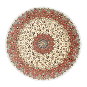 Persisk tæppe - Tabriz - Royal rundt  - 242 x 242 cm - beige
