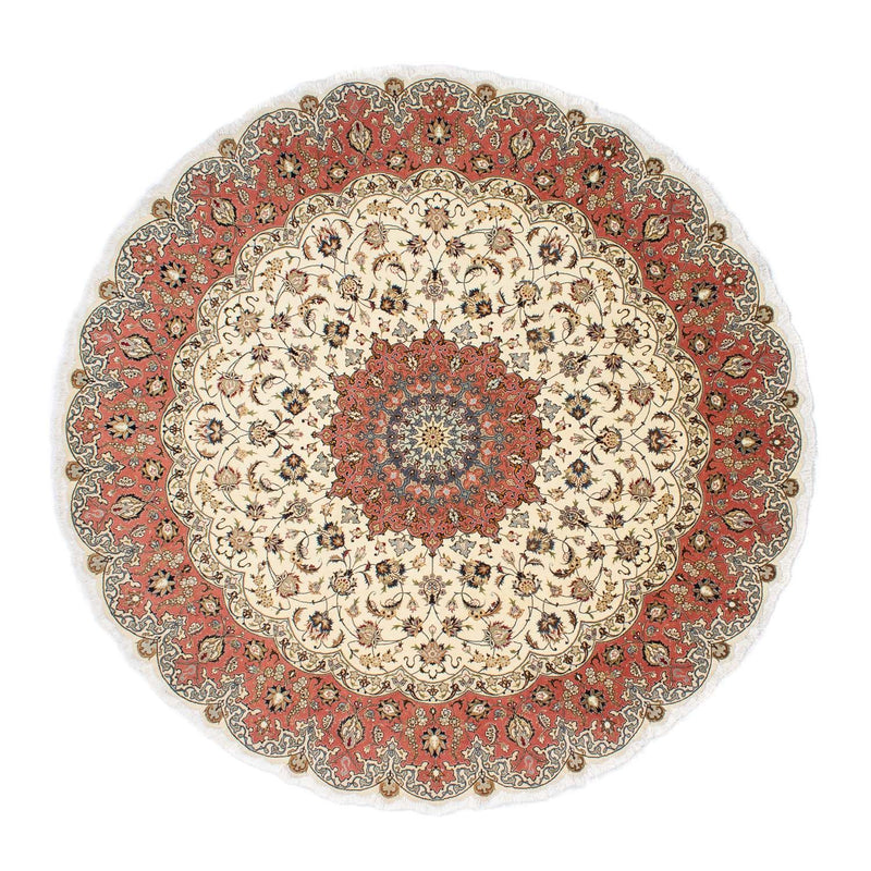 Persisk tæppe - Tabriz - Royal rundt  - 242 x 242 cm - beige
