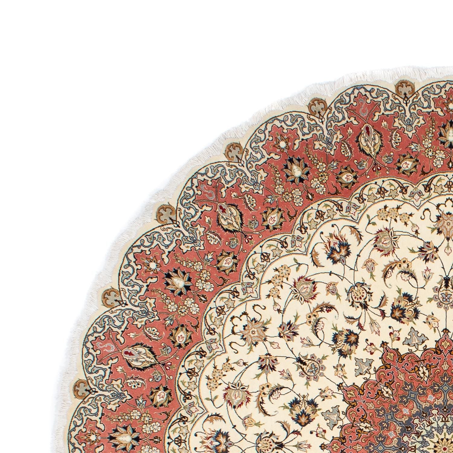 Persisk tæppe - Tabriz - Royal rundt  - 242 x 242 cm - beige