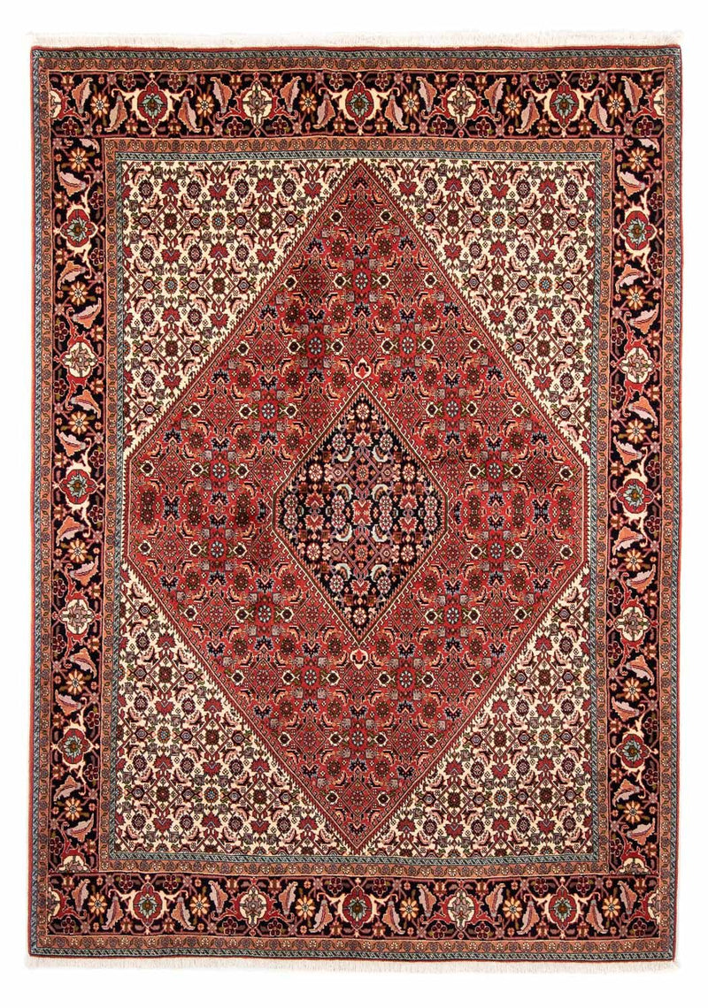 Persisk tæppe - Bijar - 247 x 169 cm - mørkerød