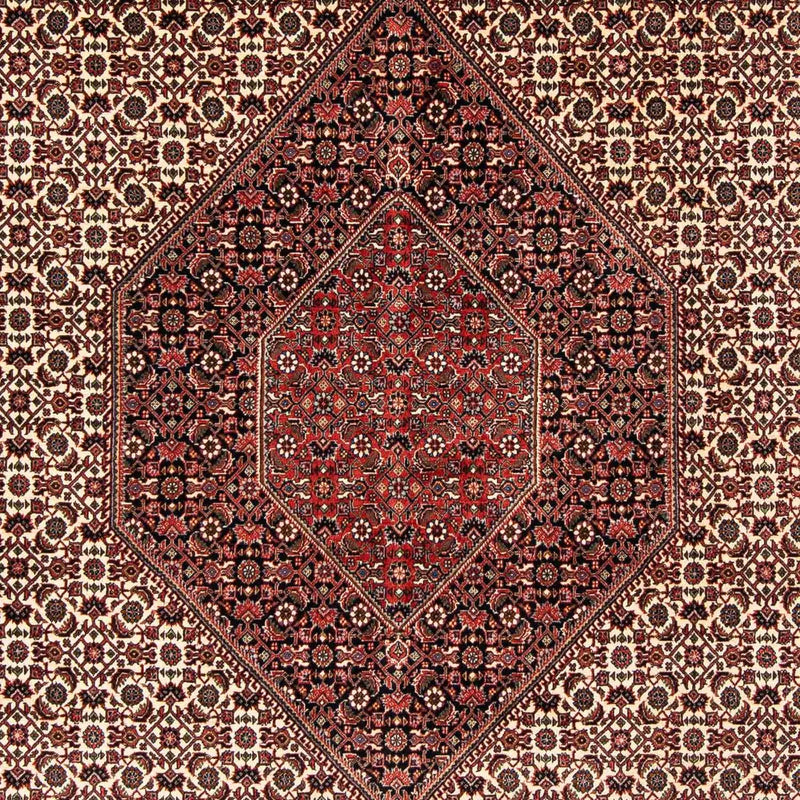 Persisk tæppe - Bijar - 254 x 203 cm - mørkerød
