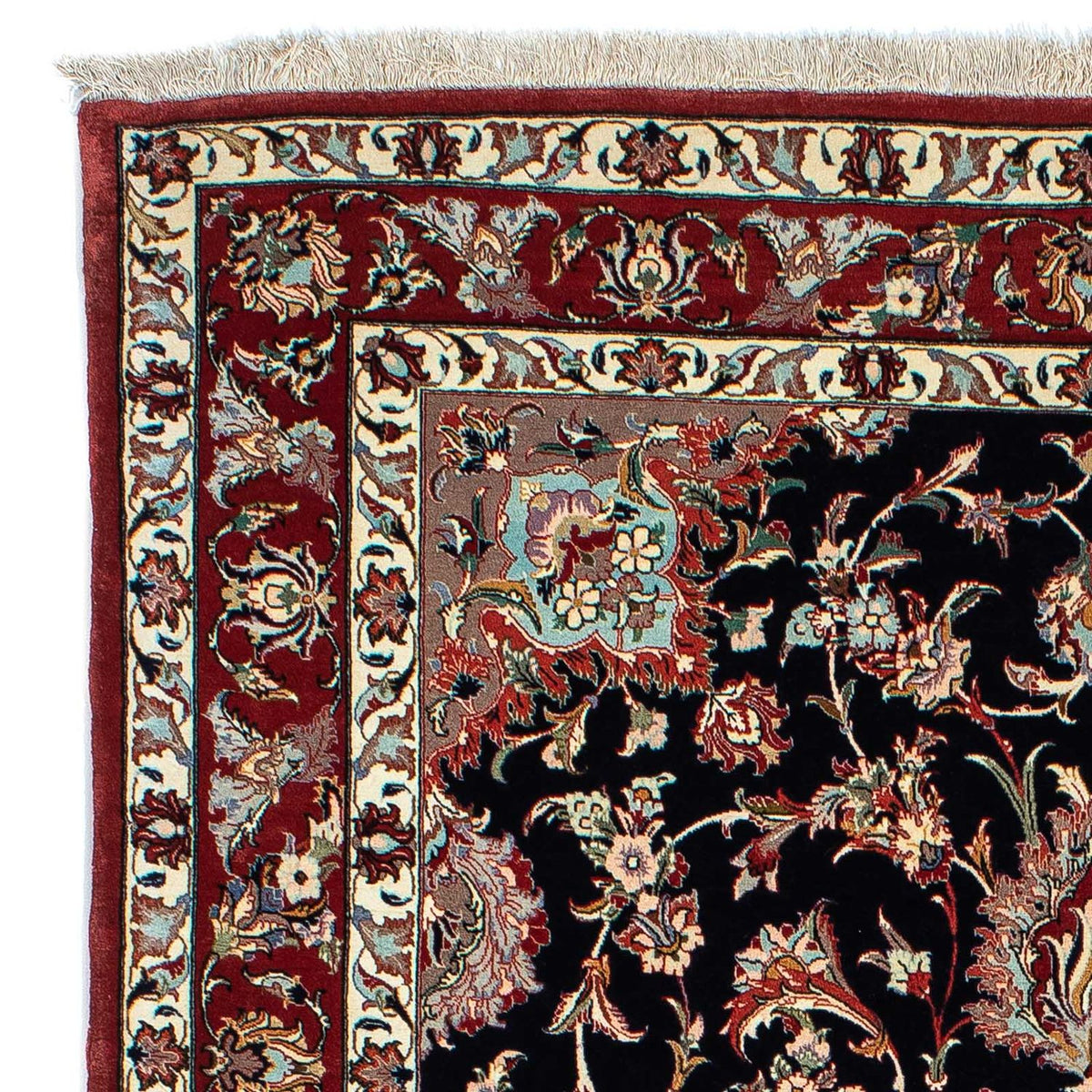 Persisk tæppe - Ghom - 201 x 138 cm - mørkeblå