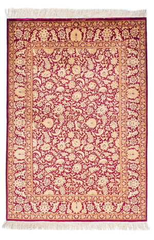 Persisk tæppe - Ghom - 146 x 100 cm - mørkerød