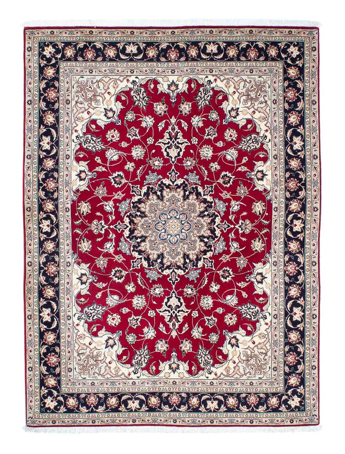 Persisk tæppe - Tabriz - Royal - 204 x 151 cm - mørkerød