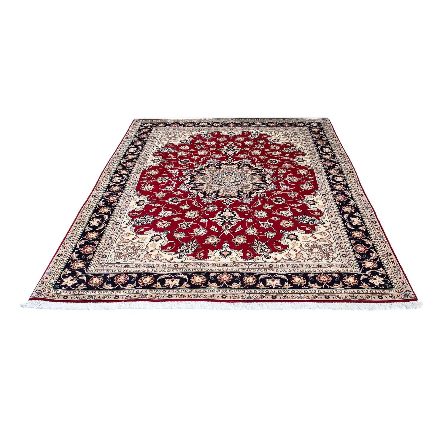 Persisk tæppe - Tabriz - Royal - 204 x 151 cm - mørkerød