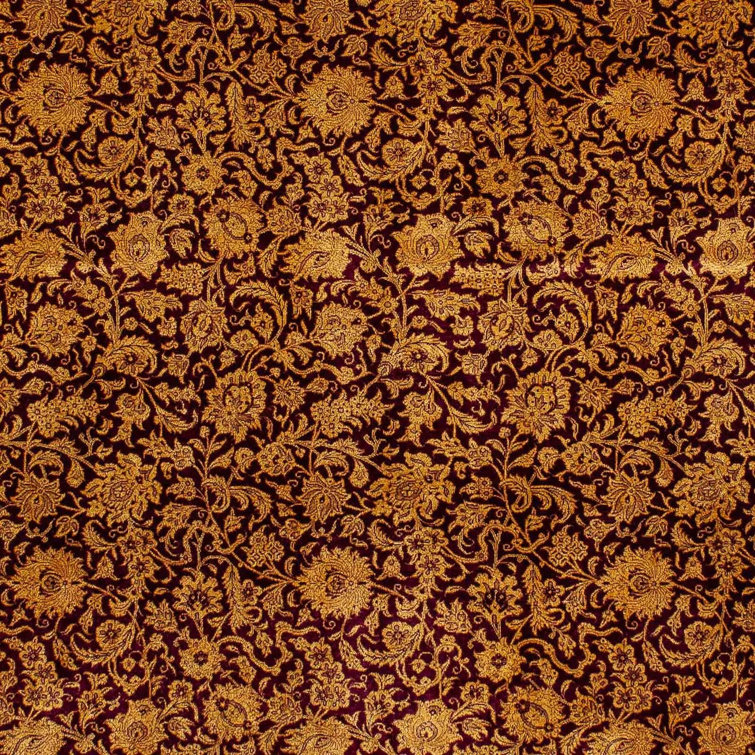 Silketæppe - Ghom Silk - Premium - 216 x 132 cm - mørkeblå
