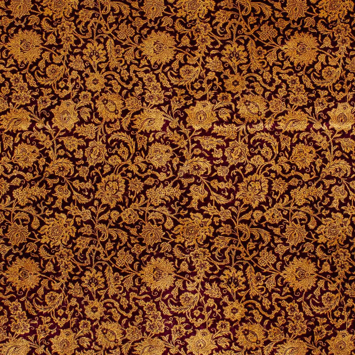Silketæppe - Ghom Silk - Premium - 216 x 132 cm - mørkeblå