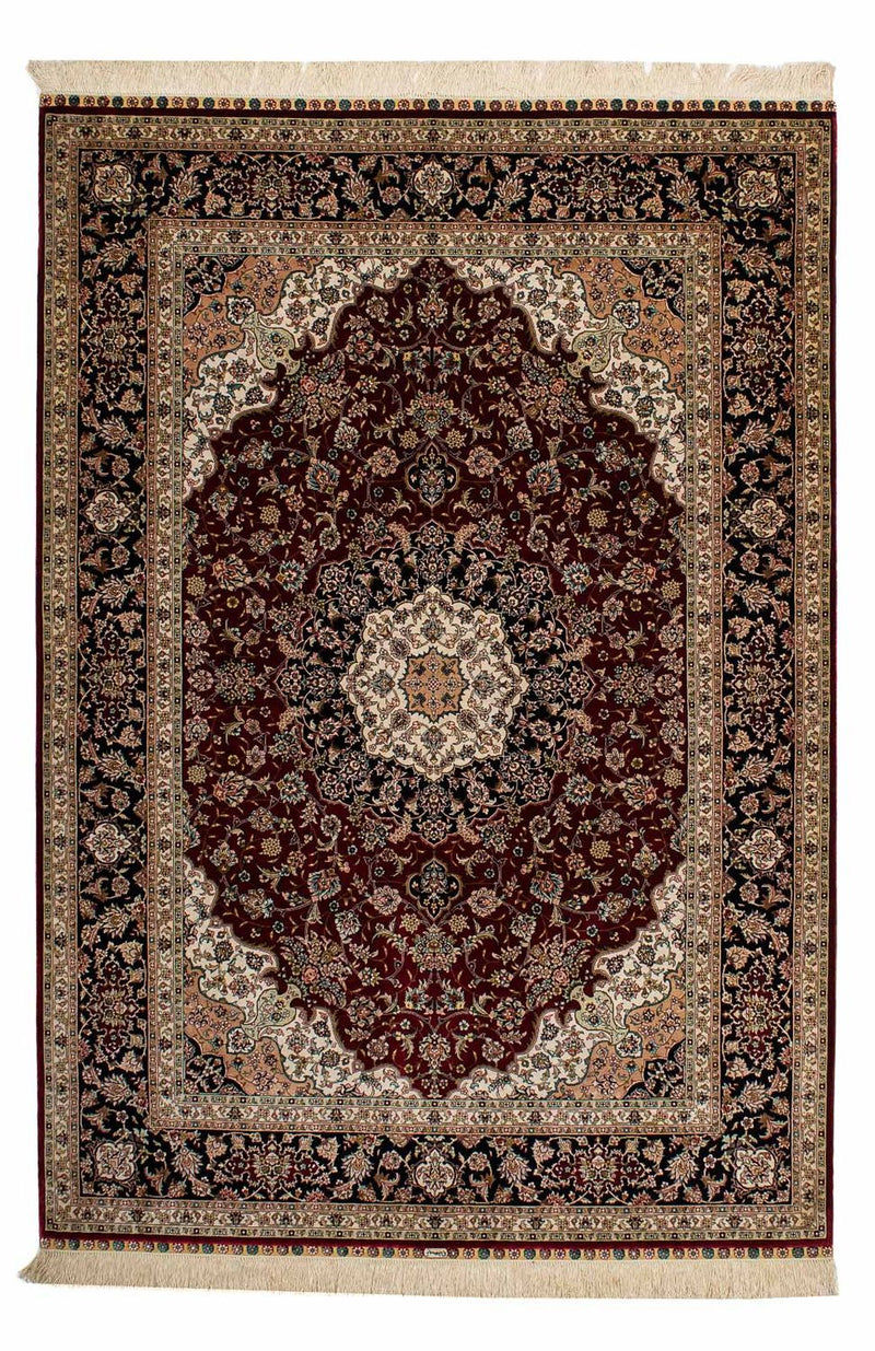 Persisk tæppe - Ghom - 197 x 133 cm - mørkerød