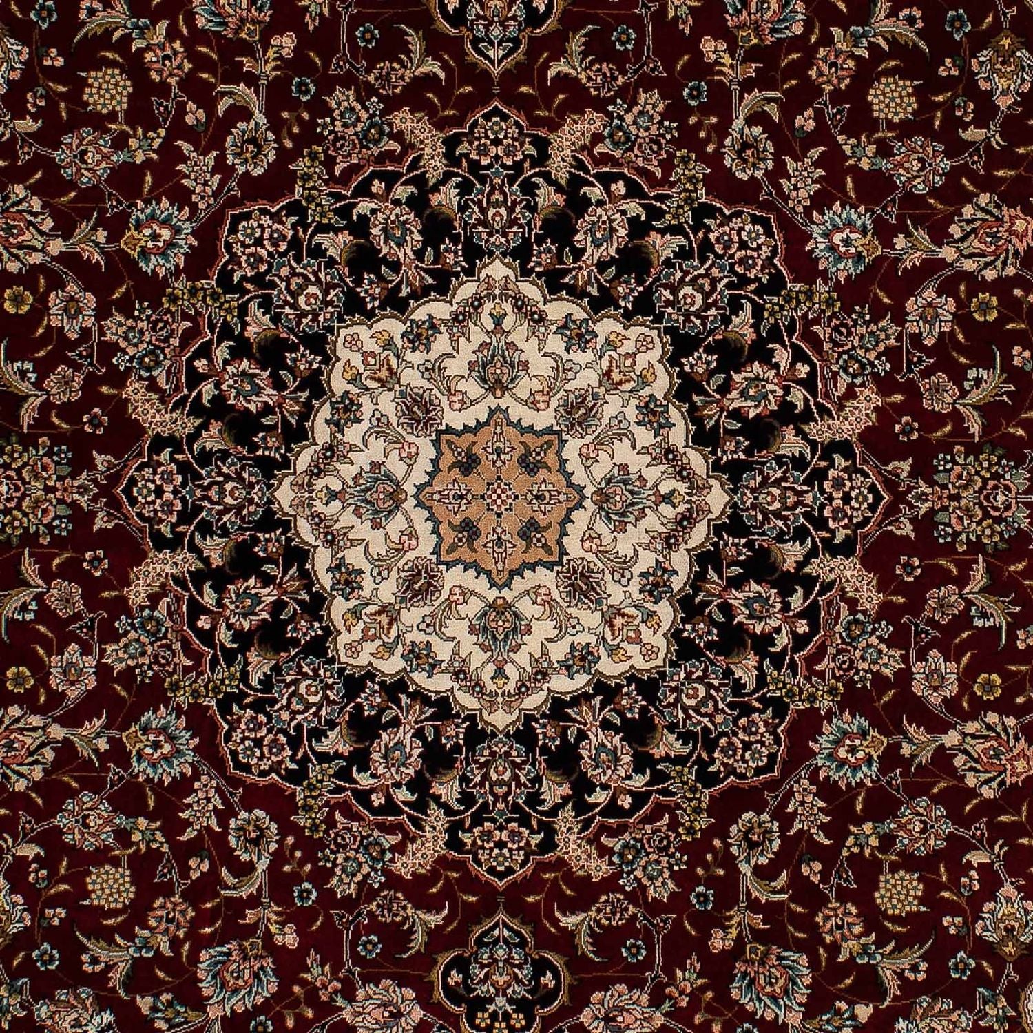 Persisk tæppe - Ghom - 197 x 133 cm - mørkerød