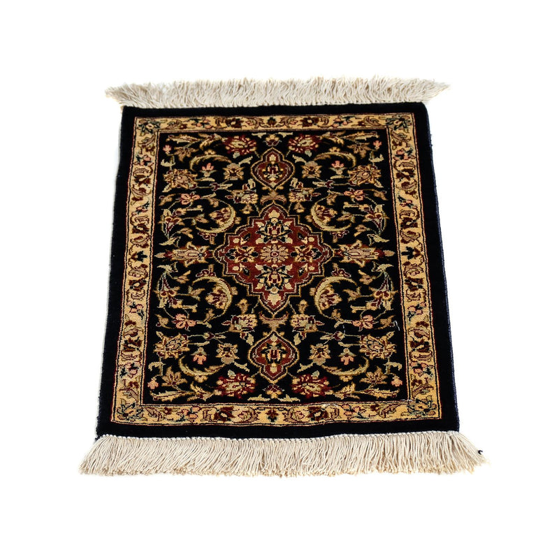 Silketæppe - Ghom Silk - Premium - 42 x 28 cm - mørkeblå