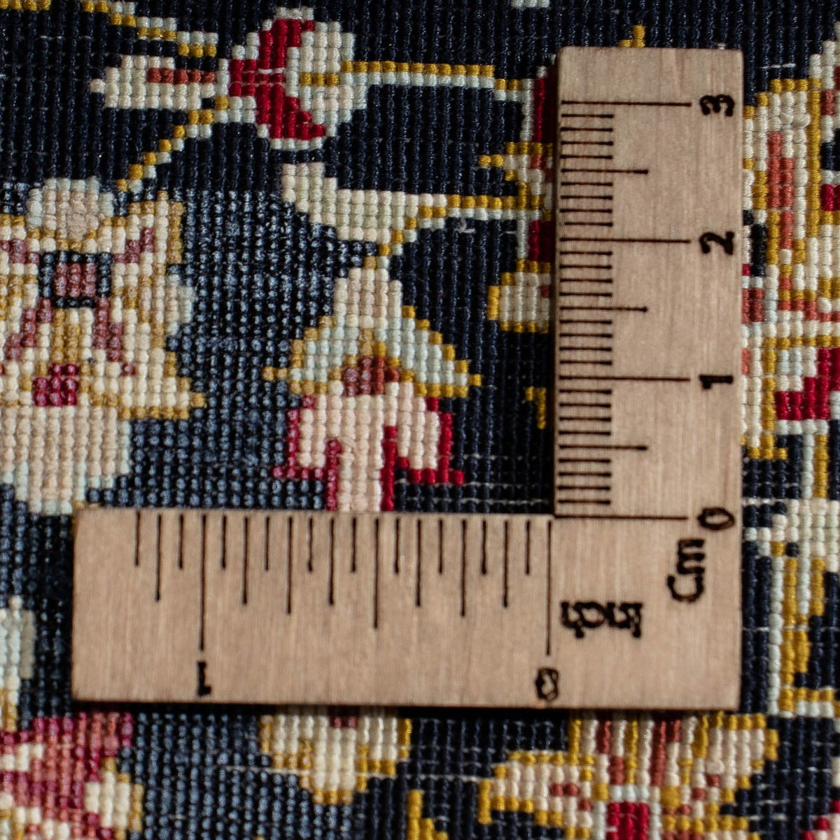 Silketæppe - Ghom Silk - Premium - 42 x 28 cm - mørkeblå