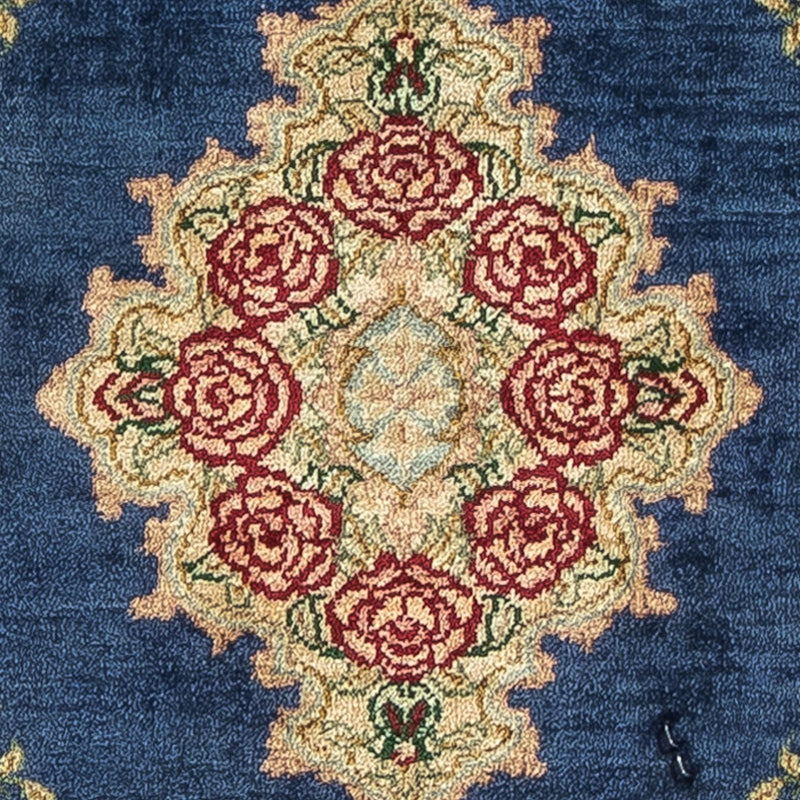 Silketæppe - Ghom Silk - Premium - 39 x 28 cm - mørkeblå