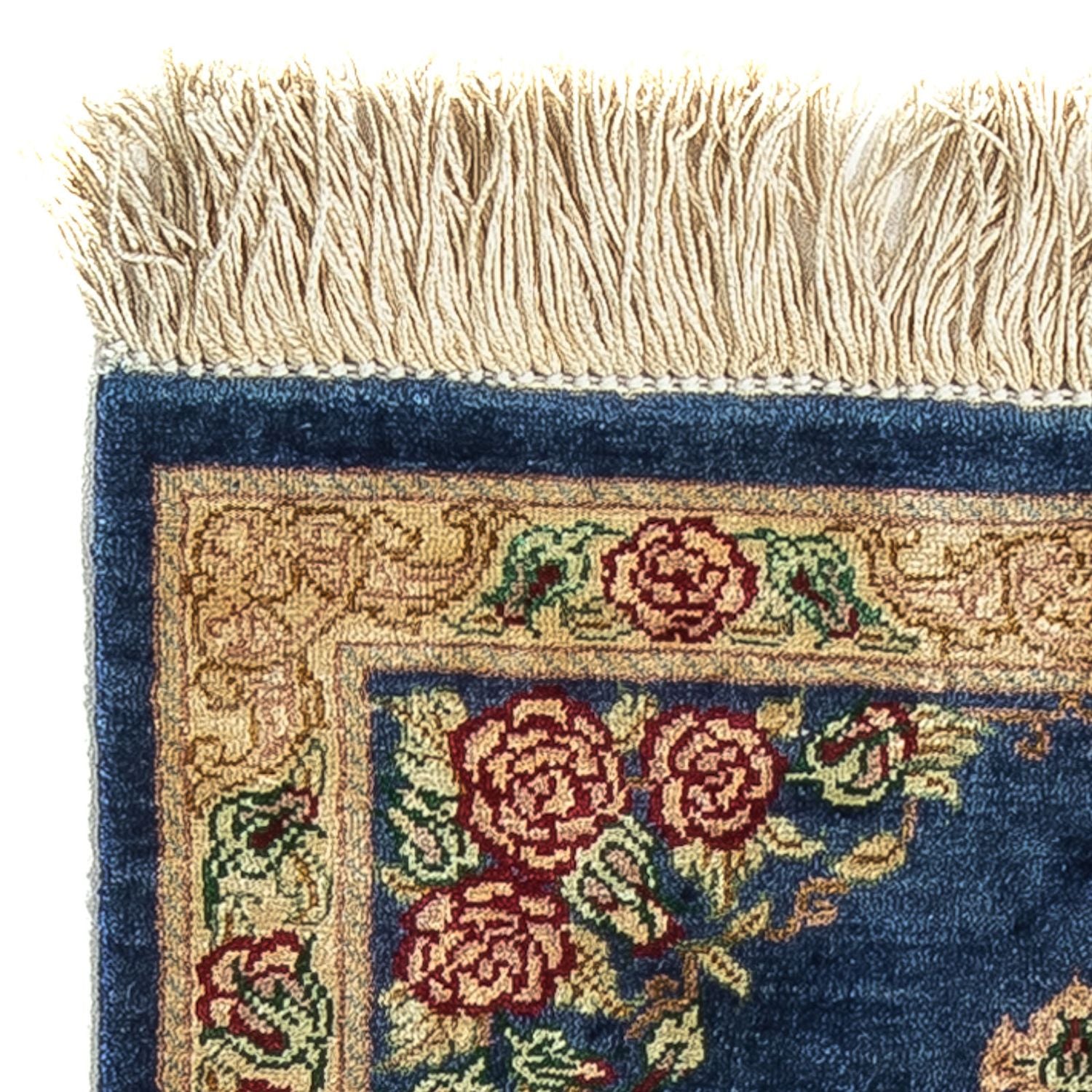 Silketæppe - Ghom Silk - Premium - 39 x 28 cm - mørkeblå