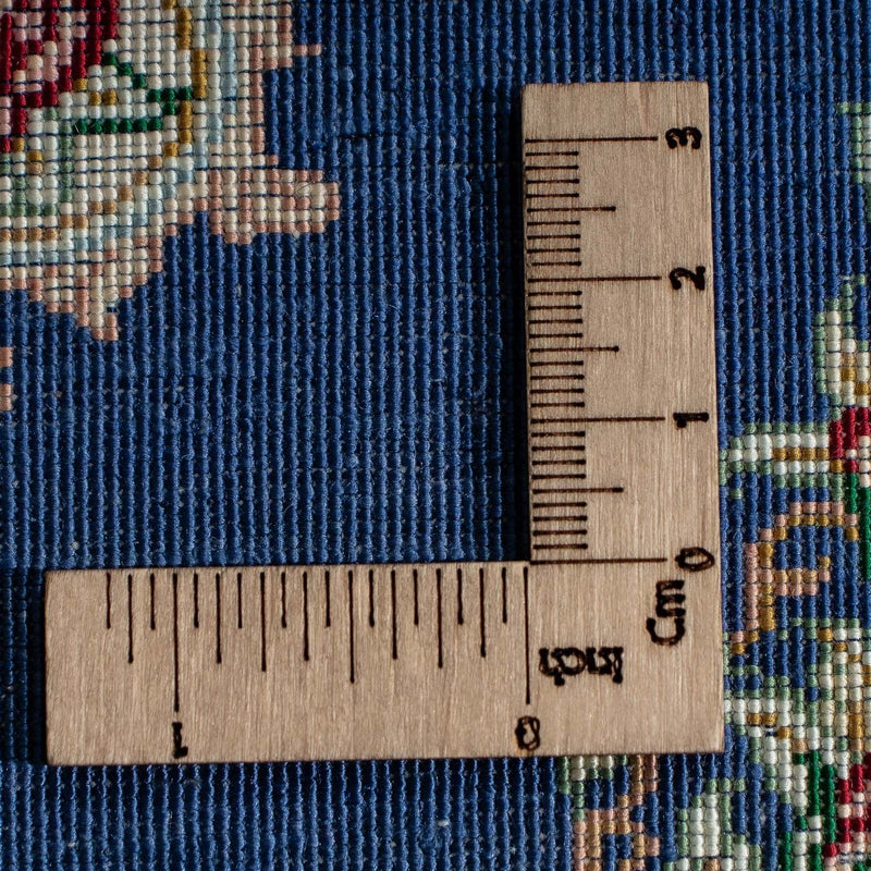 Silketæppe - Ghom Silk - Premium - 39 x 28 cm - mørkeblå