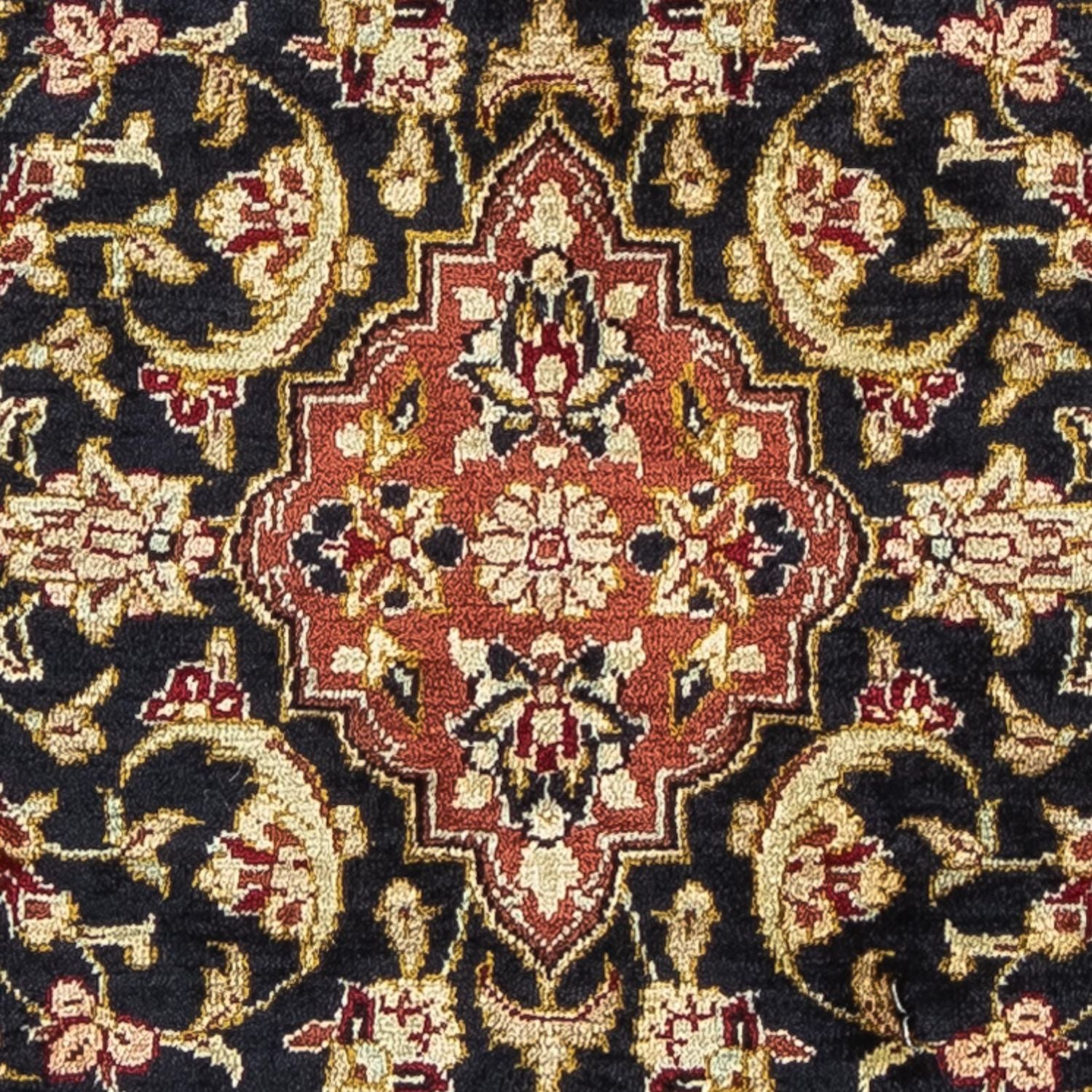 Silketæppe - Ghom Silk - Premium - 41 x 28 cm - mørkeblå