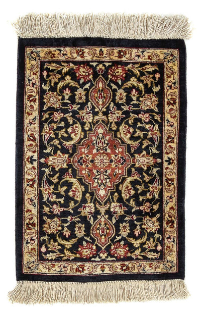 Qom silke Tæppe 28x41cm - Persisk tæppe
