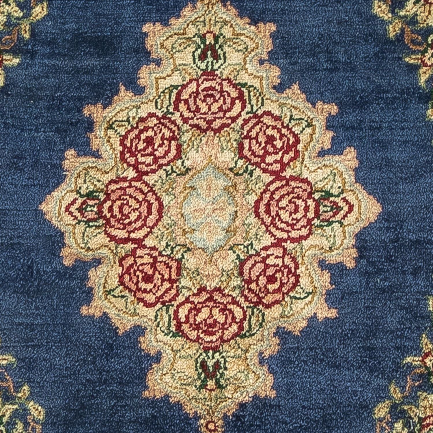Silketæppe - Ghom Silk - Premium - 40 x 28 cm - mørkeblå
