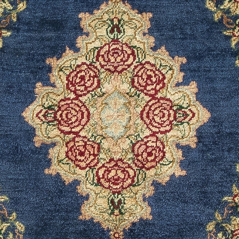 Silketæppe - Ghom Silk - Premium - 40 x 28 cm - mørkeblå
