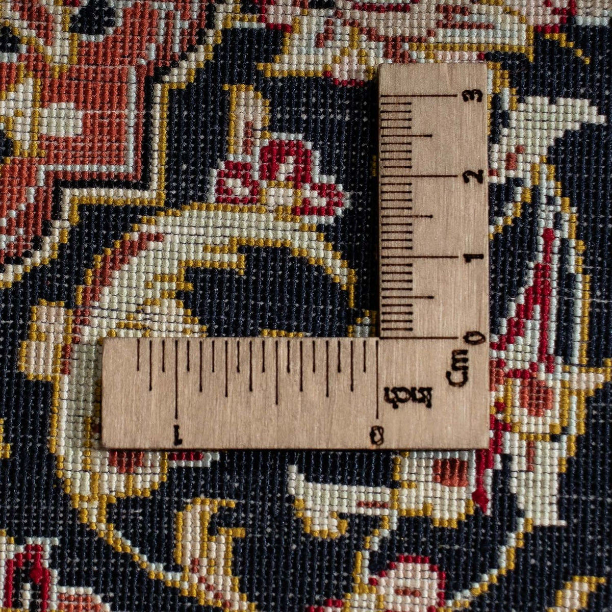 Silketæppe - Ghom Silk - Premium - 41 x 28 cm - mørkeblå