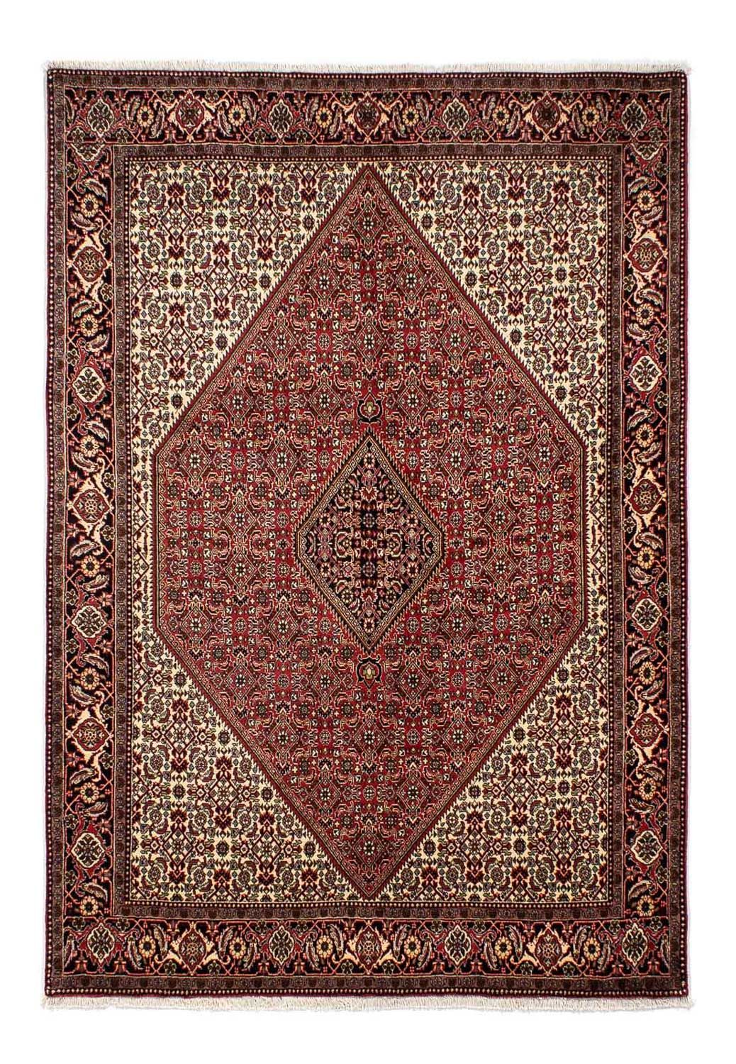 Persisk tæppe - Bijar - 242 x 171 cm - mørkerød