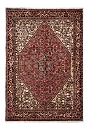 Persisk tæppe - Bijar - 242 x 171 cm - mørkerød
