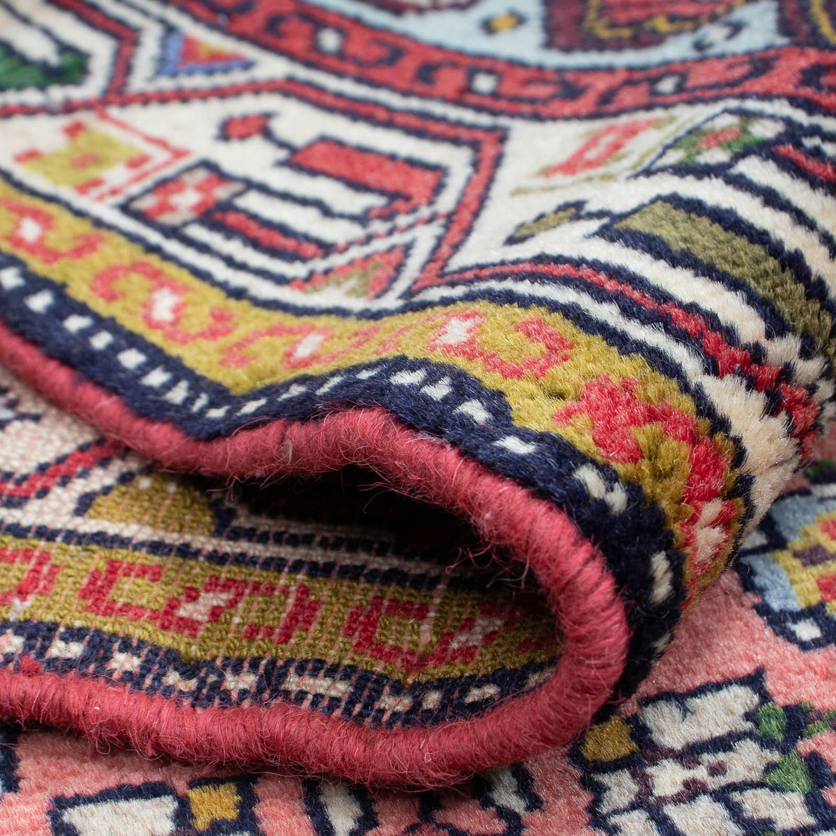 Persisk tæppe - Nomadisk - 134 x 74 cm - lysrød