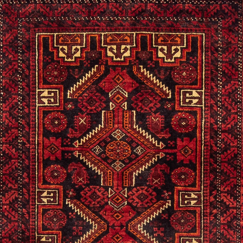 Løber Baluch-tæppe - 195 x 89 cm - mørkerød