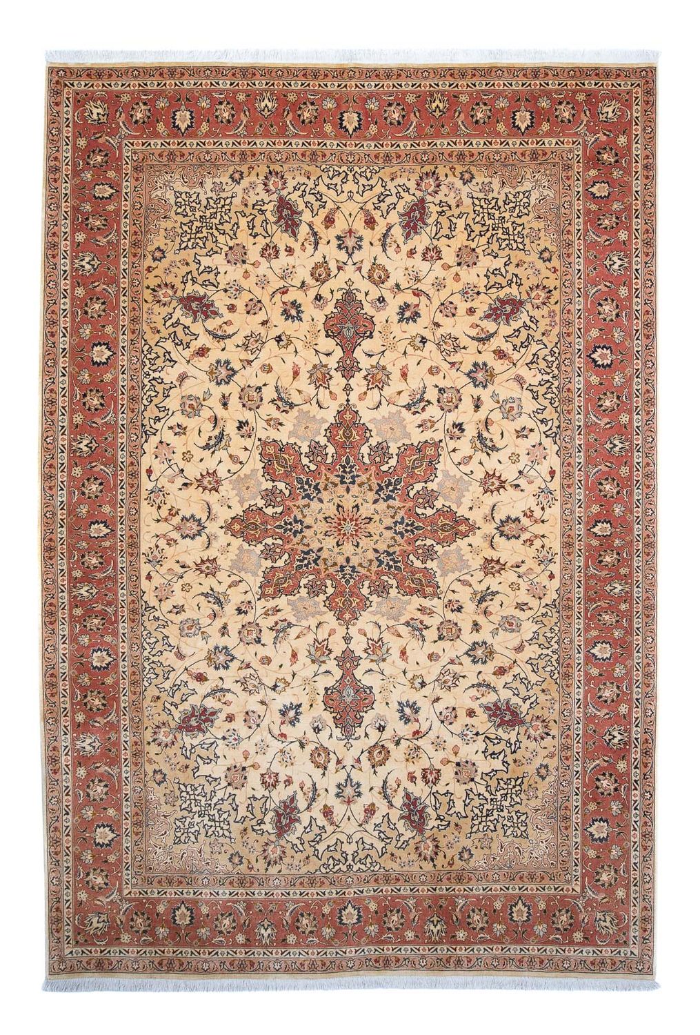 Persisk tæppe - Tabriz - Royal - 305 x 198 cm - lys brun