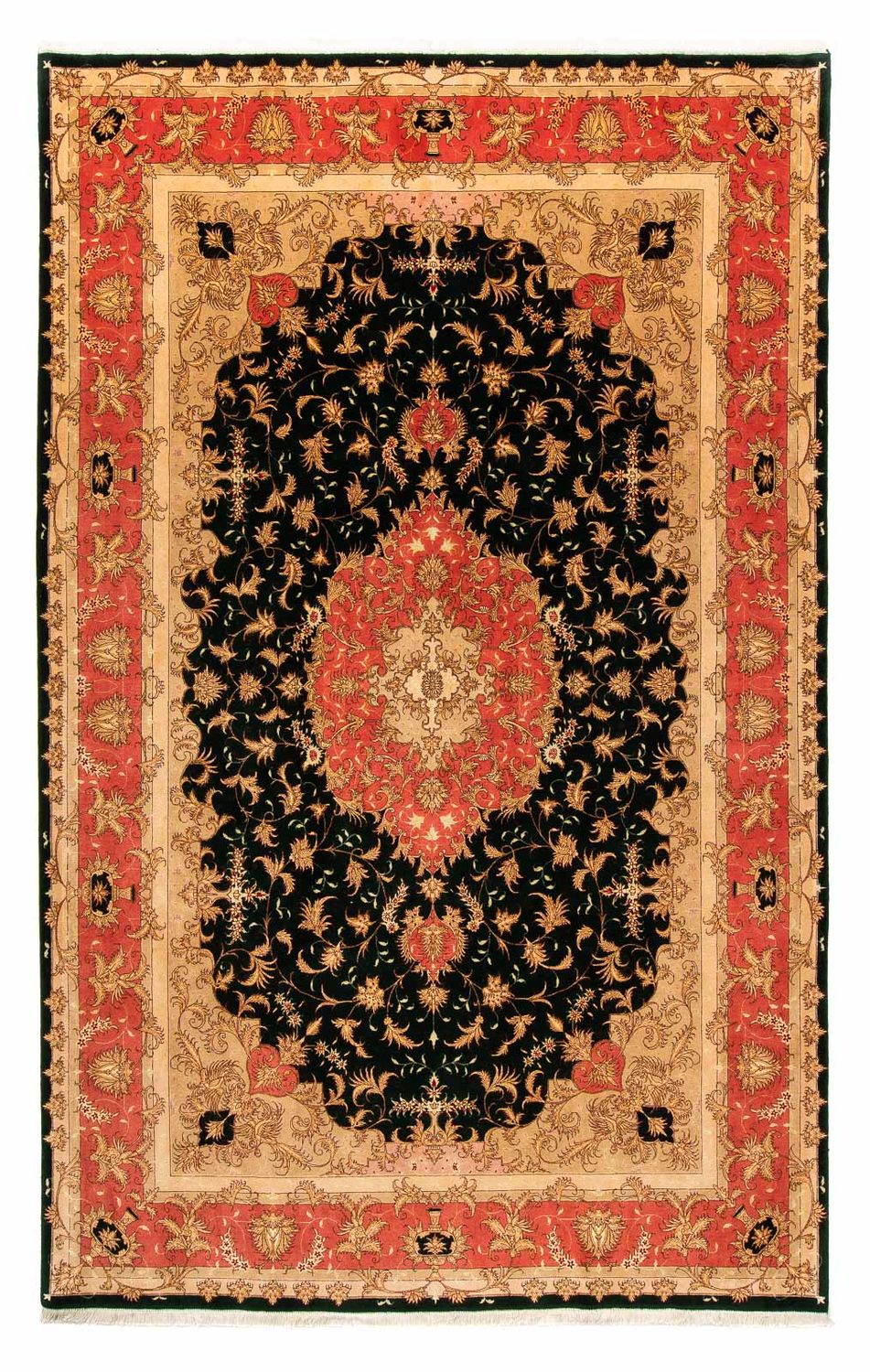 Persisk tæppe - Tabriz - Royal - 300 x 198 cm - mørkeblå