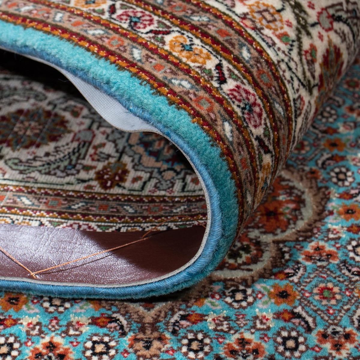 Persisk tæppe - Tabriz - 202 x 150 cm - turkis