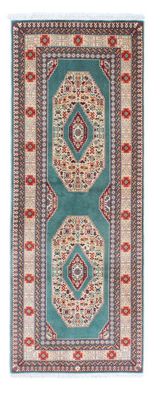 Løber Persisk tæppe - Tabriz - Royal - 187 x 70 cm - turkis