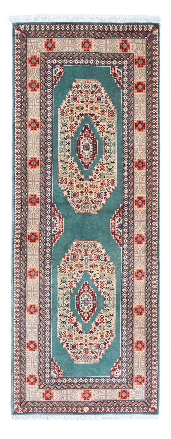 Løber Persisk tæppe - Tabriz - Royal - 187 x 70 cm - turkis