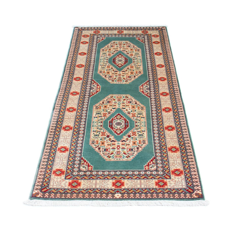 Løber Persisk tæppe - Tabriz - Royal - 187 x 70 cm - turkis